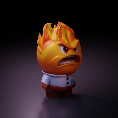AI A 3D low-poly character model inspired by Anger from Inside Out ...