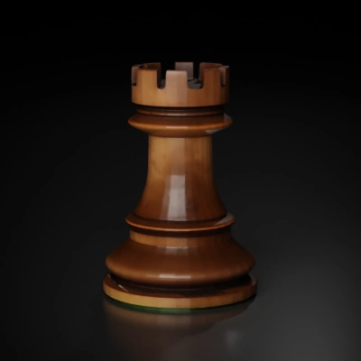 AI wooden chess rook piece. 3D 模型 | Ex Ali 创建的逼真 wooden chess rook ...