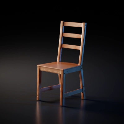 AI Wooden chair, basic design, four legs. 3D 模型 | Michael Marx 创建的逼真 ...