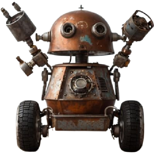錆びたレトロ作業ロボット 3Dモデル | Hyper3D